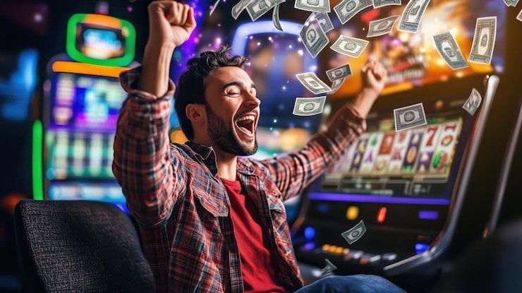 Antarmuka Mesin Arcade di aplikasi mobile winning568 menampilkan layar permainan, skor, dan tombol aksi
